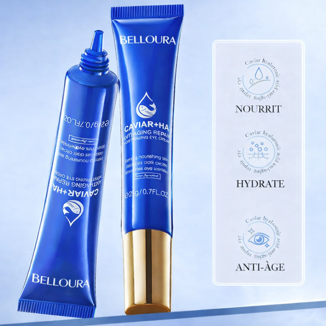 Crème Contour des Yeux Belloura Caviar + Acide Hyaluronique – Anti-Âge & Réduction des Cernes (20g)