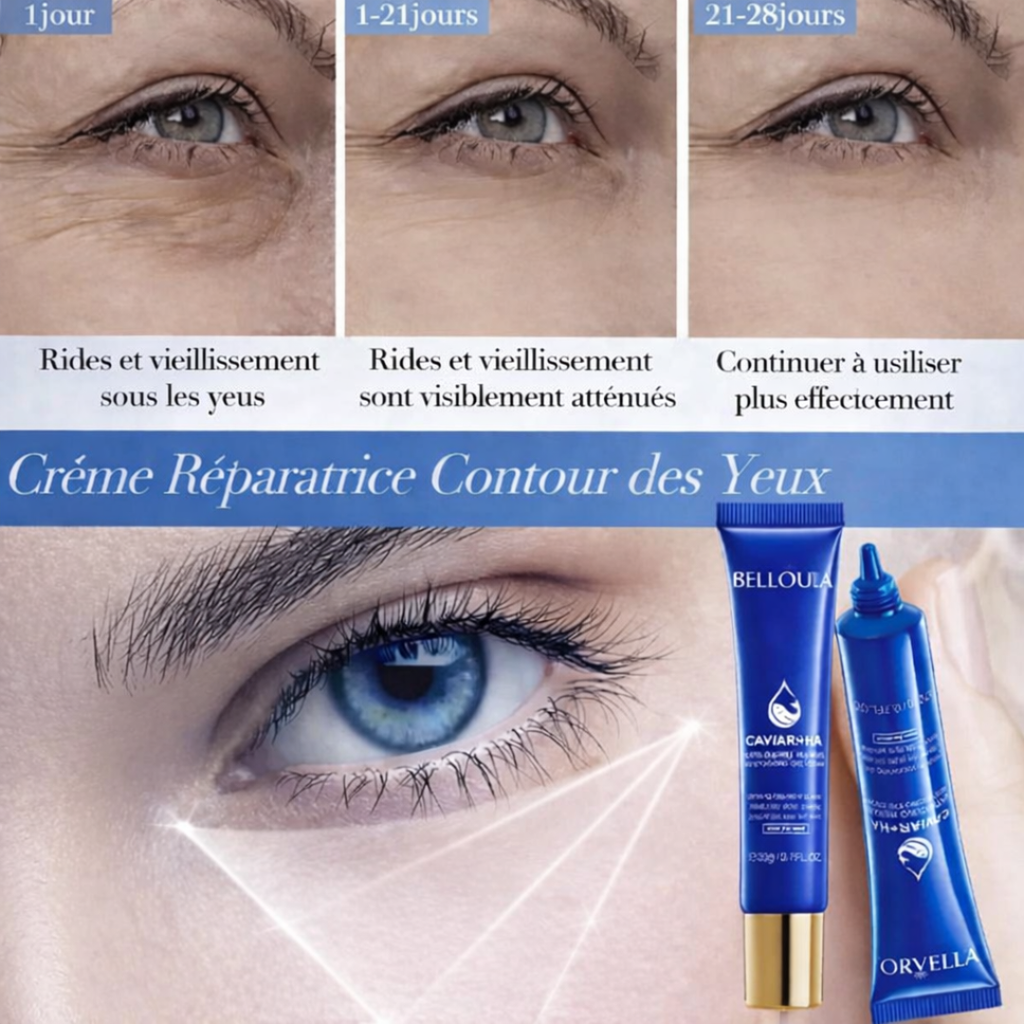 Crème Contour des Yeux Belloura Caviar + Acide Hyaluronique – Anti-Âge & Réduction des Cernes (20g)