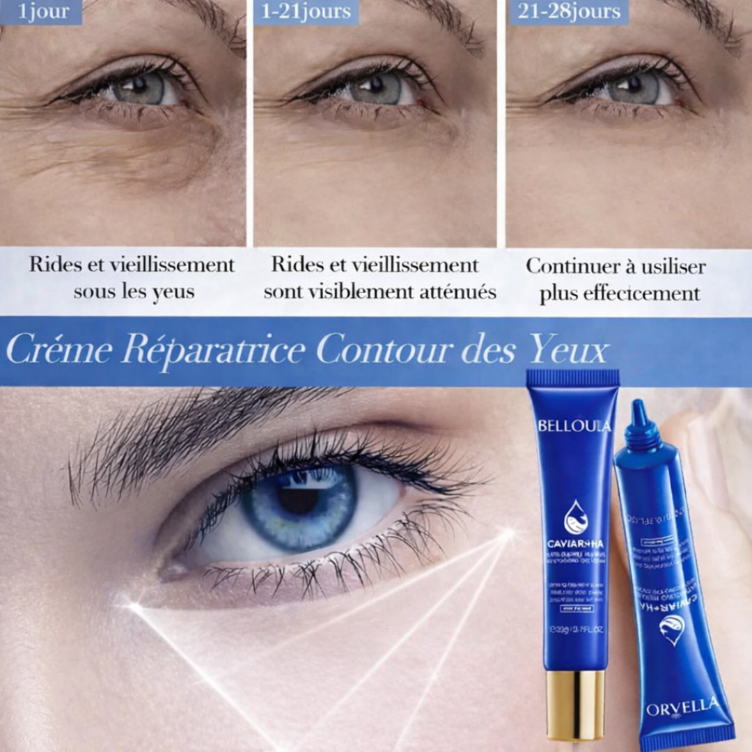 Crème Contour des Yeux Belloura Caviar + Acide Hyaluronique – Anti-Âge & Réduction des Cernes (20g)